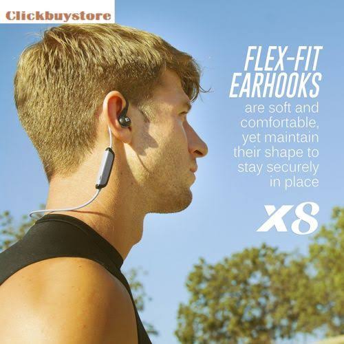 Secure-Fit Stereo Bluetooth Wireless Sports in-Ear Headphones (Black) I608
