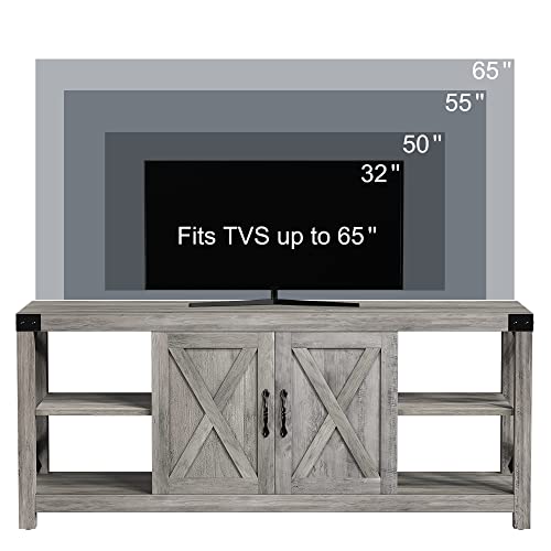 TV Stand with Barn Doors and Storage Cabinet U30859