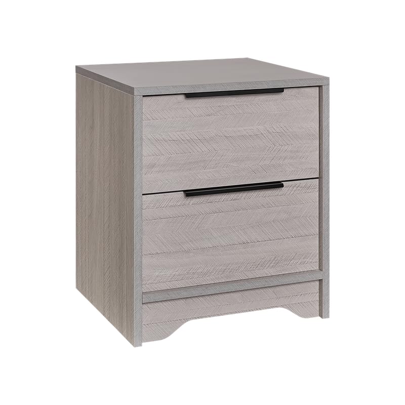 Antique Gray 2-Drawer Wooden Nightstand M122535