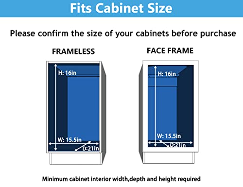 2 Tier Slide Out Cabinet Drawers, 11" W x 21" D I3218
