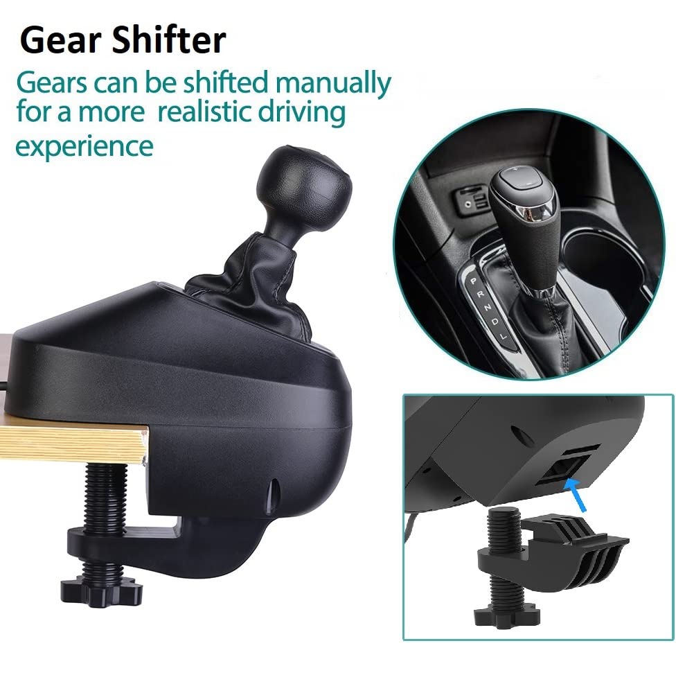 Racing Wheel Gaming Steering Wheel Driving Simulator 270° Pro Volante PC Pedals Paddle Gear Shifters E743526