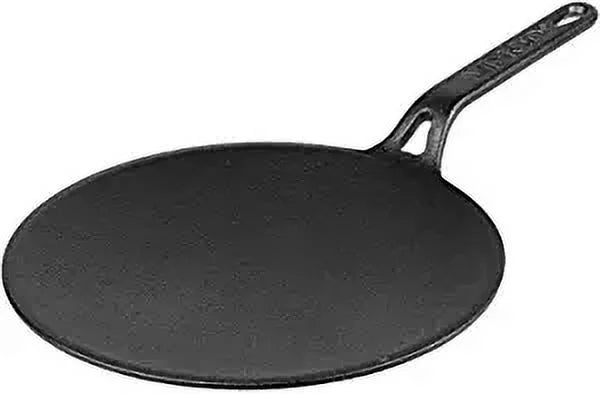 Pre-Seasoned Cast Iron Flat Skillet Tawa Griddle 26cm P754423