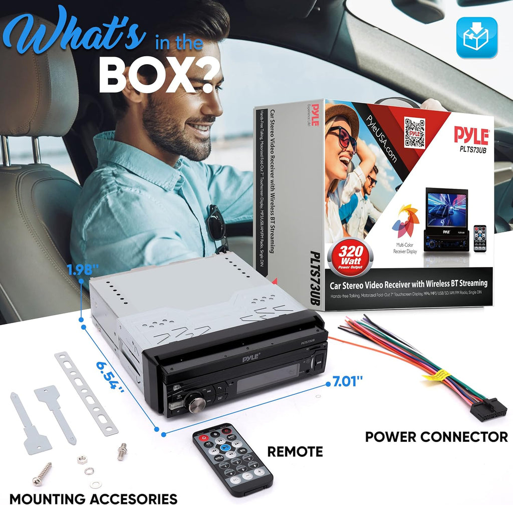 Single DIN 7" Touchscreen Multimedia Car Stereo Video Receiver S45454