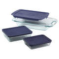6-piece Glass Bake n’ Store Set with Blue Lids E809484
