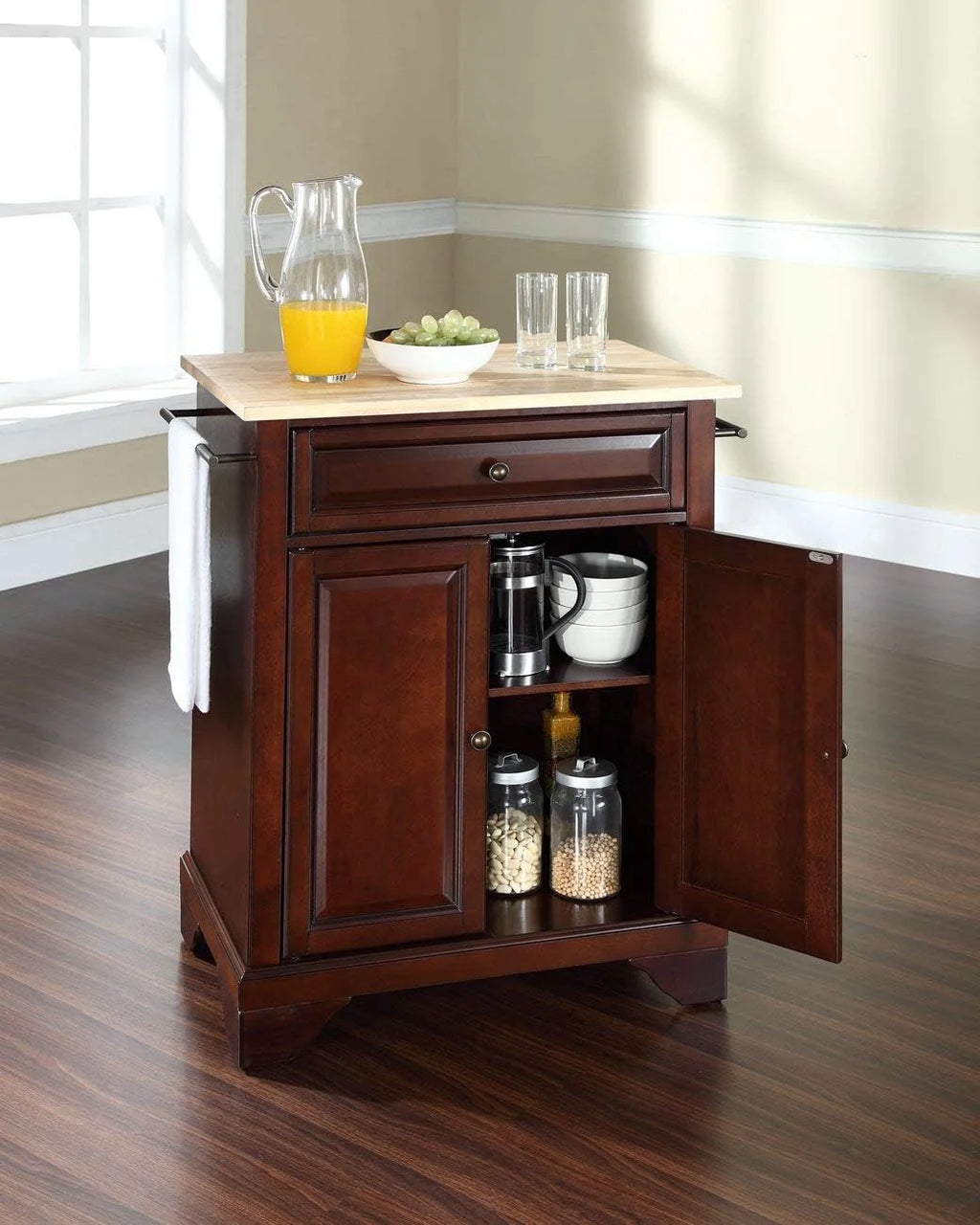 Kitchen Island With Natural Wood Top R11945