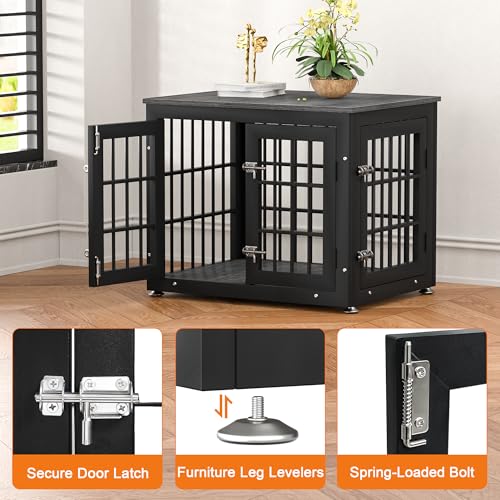 Natural and White Extra Large Wooden Dog Crate Furniture E560