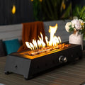 28" Tabletop Propane Gas Fire Pit with Glass Wind Guard & Lava Rock V27873
