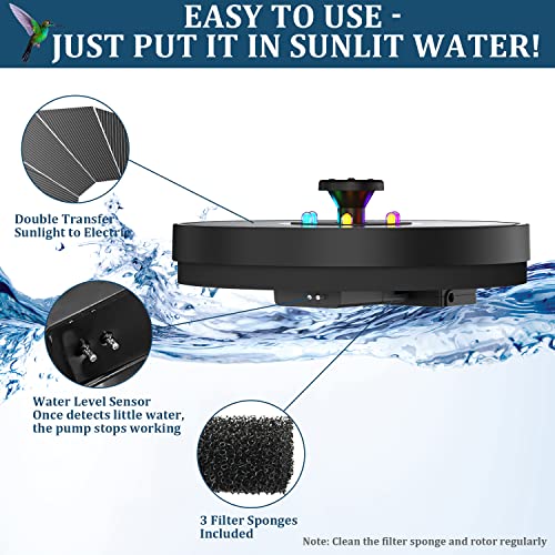 3.5W Solar Bird Bath Fountain with Color LED Lights K35510