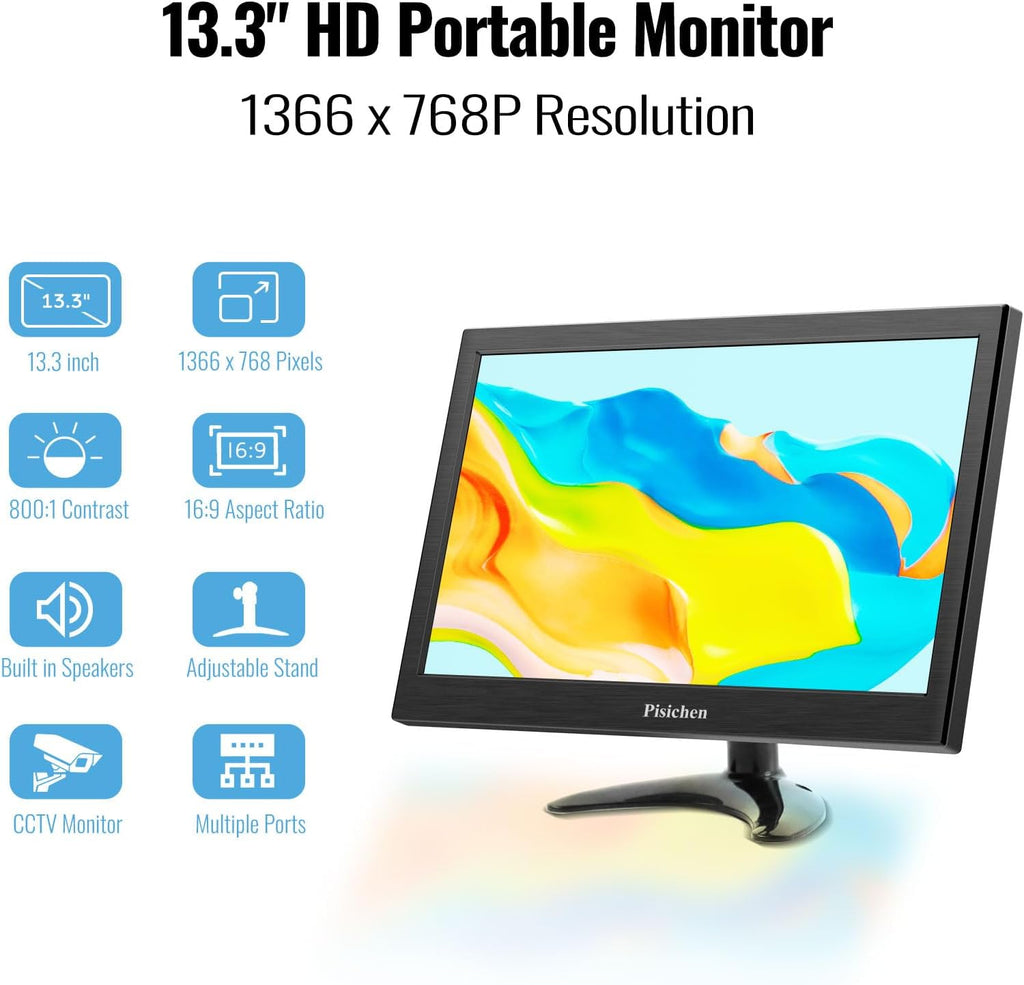 13.3 inch 1366x768 LED Monitor with Built-in Speakers K540