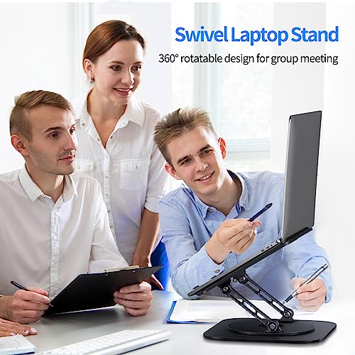 Black Adjustable Foldable Laptop Stand with 360 Rotating Base V654072