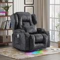 Grey Power Recliner Chair with Massage & Heat F9462