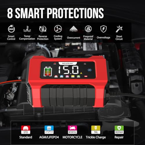 15-Amp 12V 24V Portable Car Battery Charger A395837