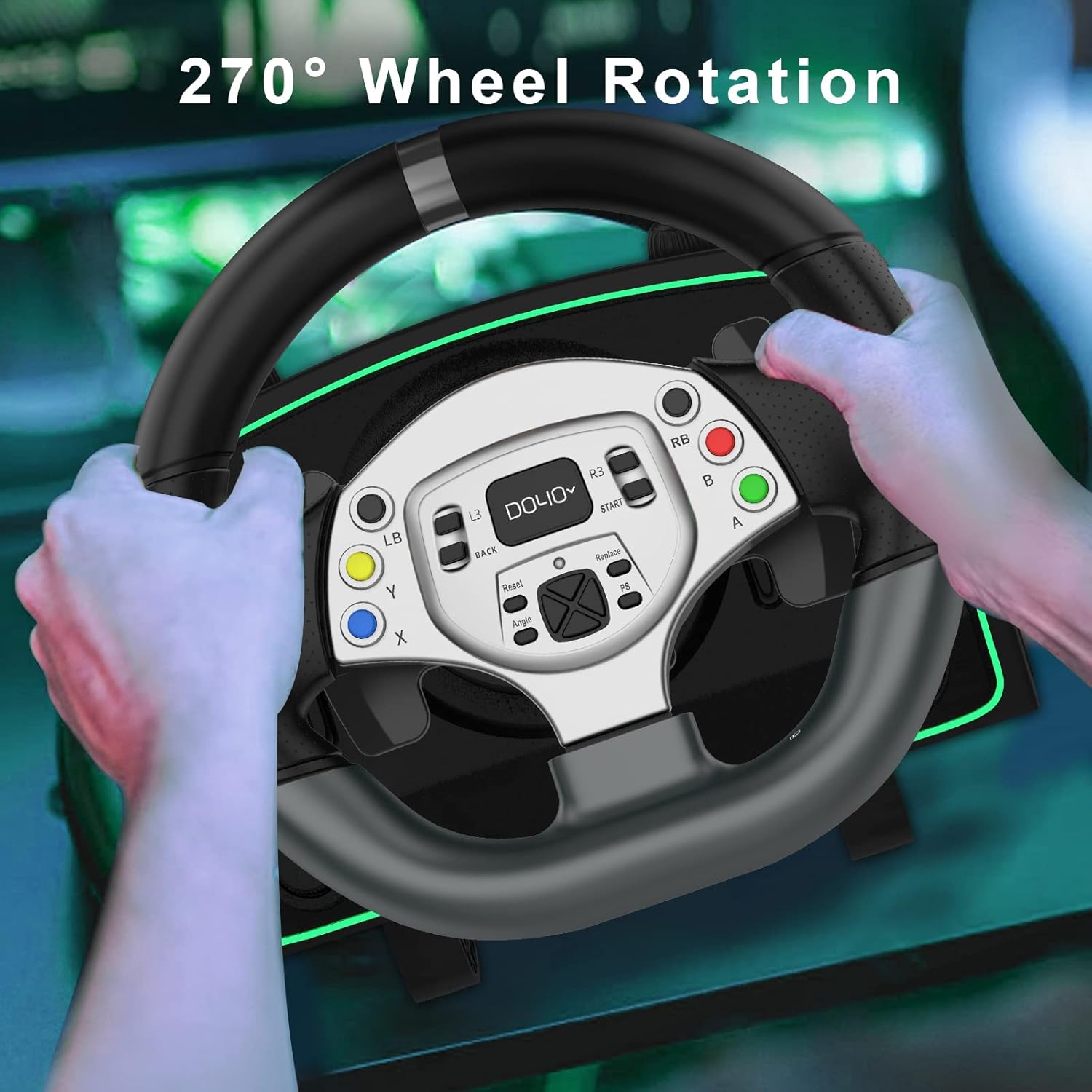 Racing Wheel Gaming Steering Wheel Driving Simulator 270° Pro Volante PC Pedals Paddle Gear Shifters E743526
