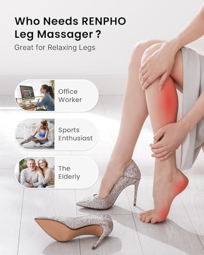 Grey Air Compression Calf Massager with Heat W69842