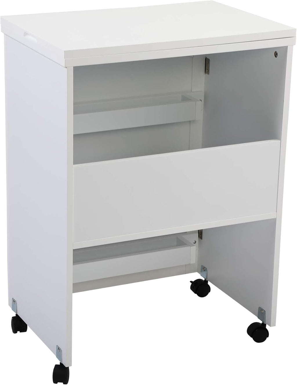 White Foldable Sewing Table with Storage Z76810