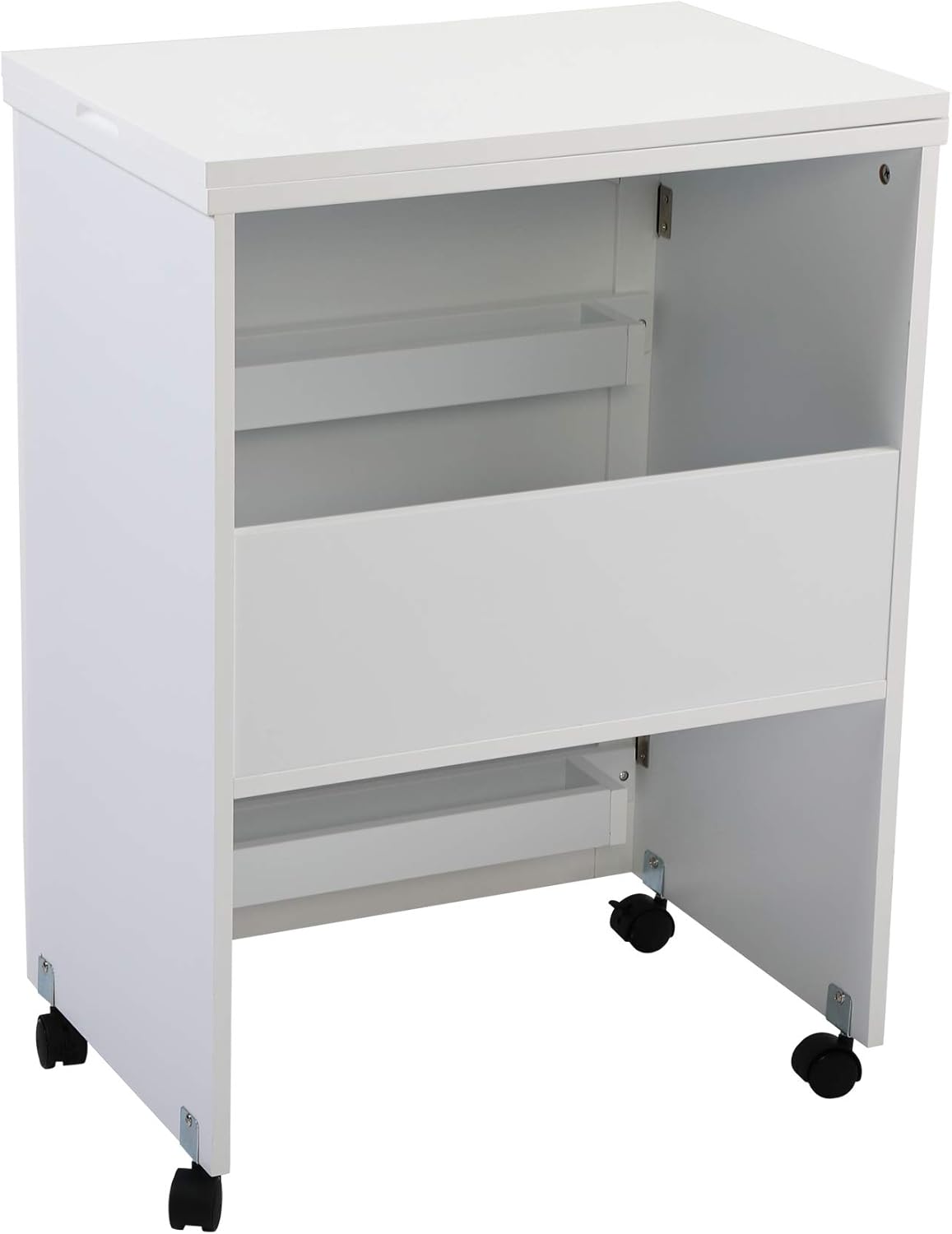 White Foldable Sewing Table with Storage Z76810