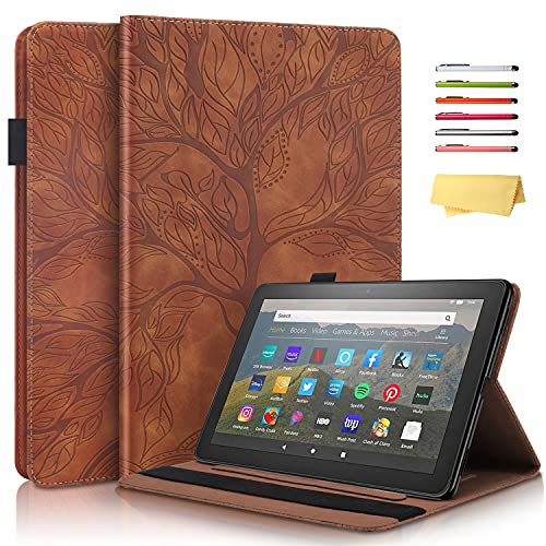 Green Flower Folding Stand PU Leather Cover for Kindle Fire HD 8 I473