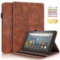 Green Flower Folding Stand PU Leather Cover for Kindle Fire HD 8 I473
