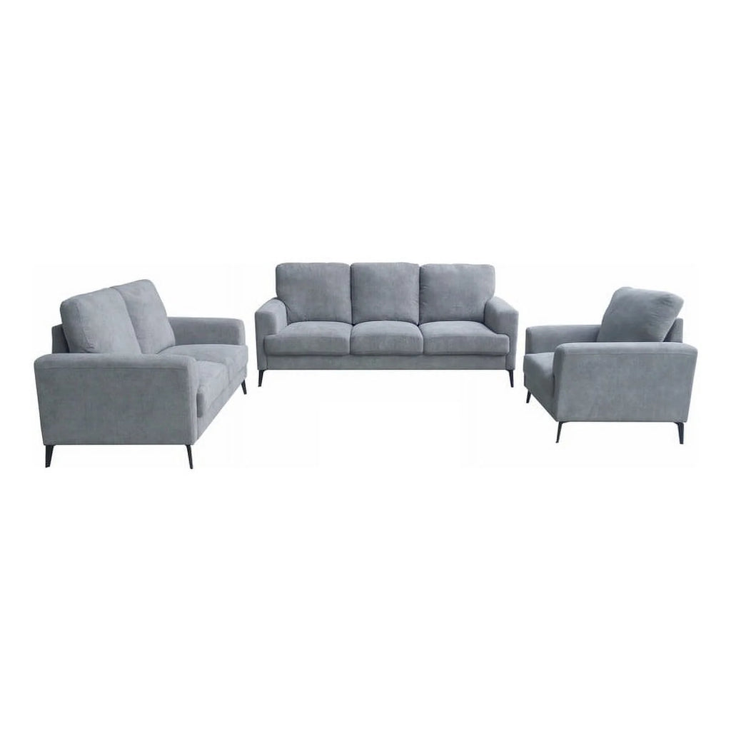 Gray Chenille Sofa Loveseat Chair Set P66248