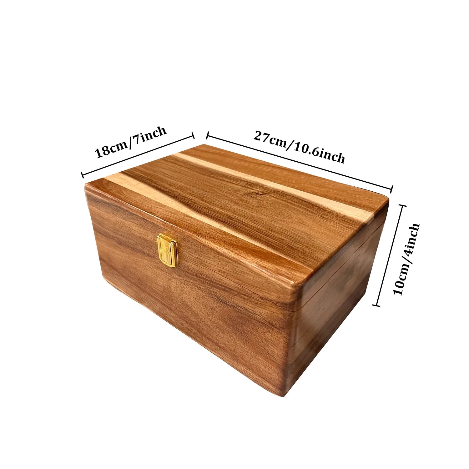 Acacia Wooden Storage Box with Hinged Lid T1535