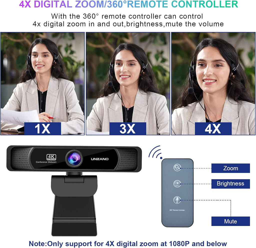 1080P 60FPS Webcam with Microphone, Auto-Focus 80° Wide Angle Built-in Dual Noise Reduction Mics B45833