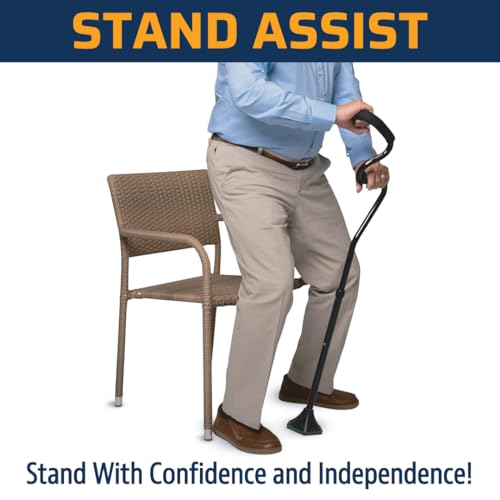 Self Standing Lightweight Adjustable Walking Cane with Ergonomic Forearm Grip T5944