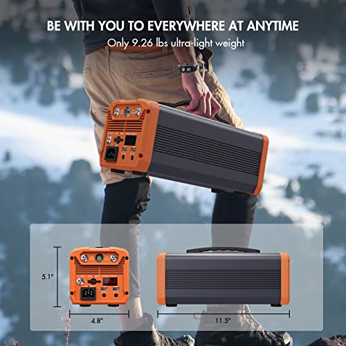 518Wh Portable Power Station with 110V/500W AC Outlet & LED Flashlight D48906