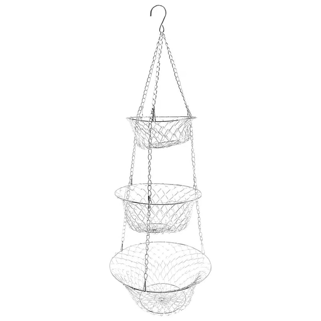 Silver 3 Tier Hanging Fruit Basket B595524