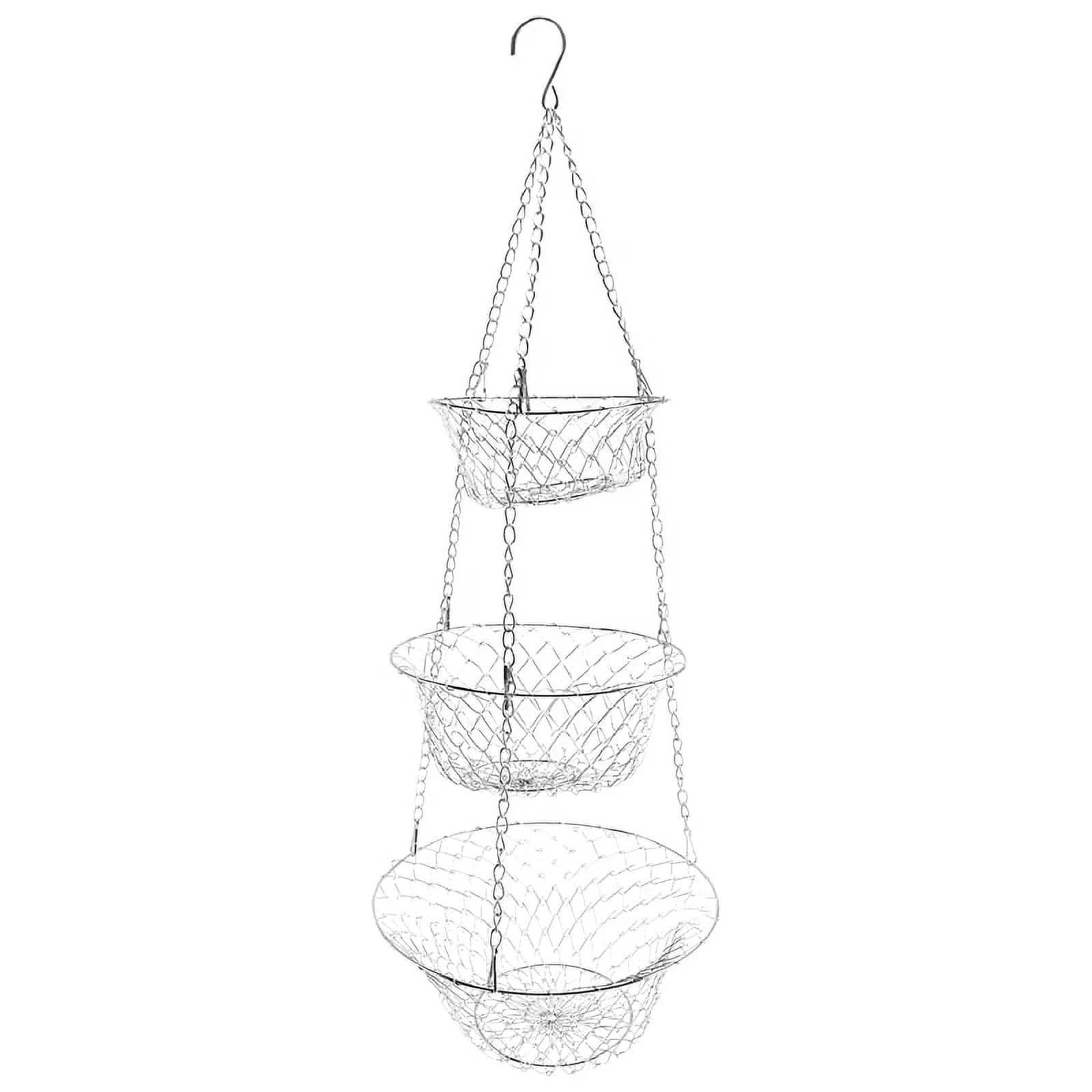 Silver 3 Tier Hanging Fruit Basket B595524