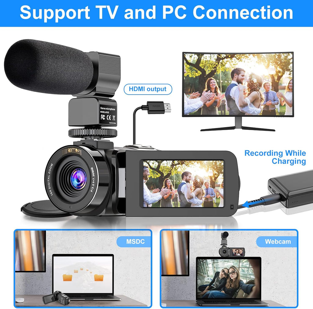 2.7K Ultra HD Digital Video Camera with Microphone U432
