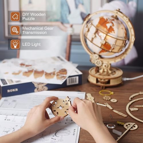 Illuminated Globe with Stand 180pcs 3D Wooden Puzzles T18976