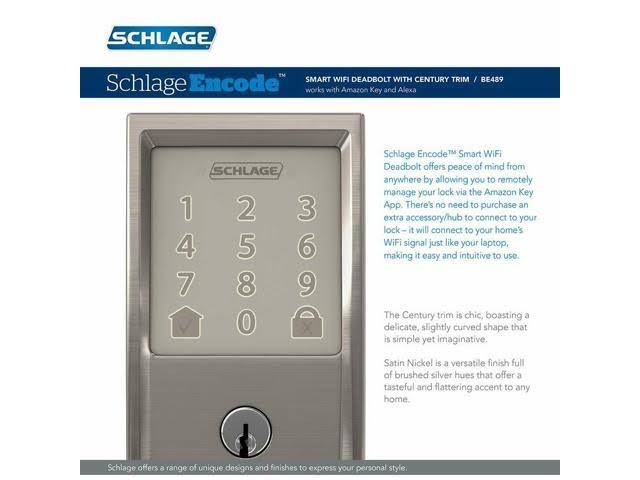 Smart WiFi Deadbolt Satin Nickel E35968