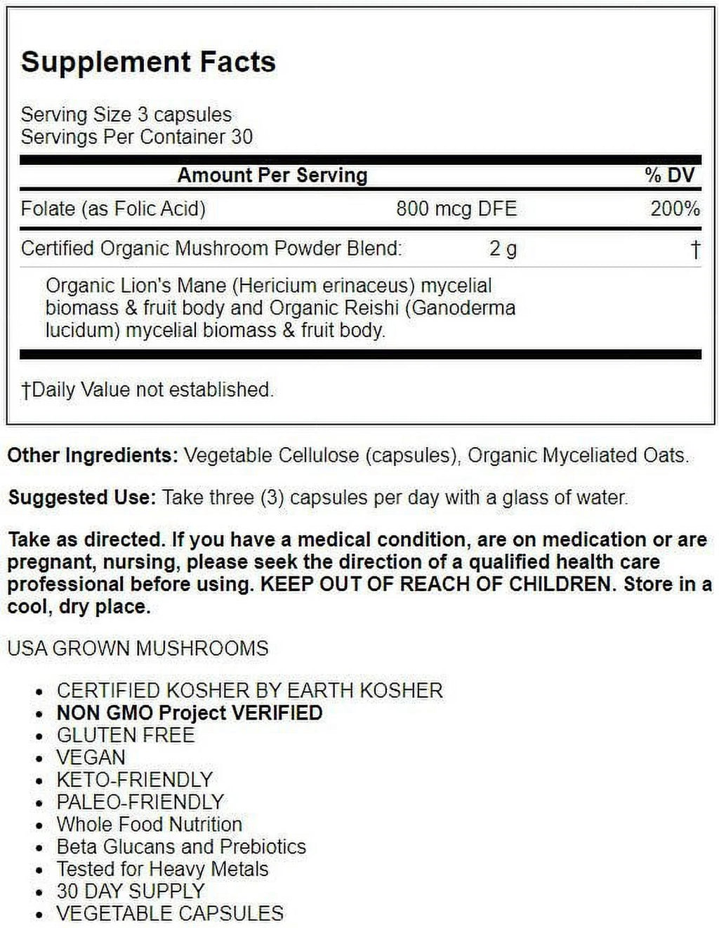 Organic Mushroom Capsules C506