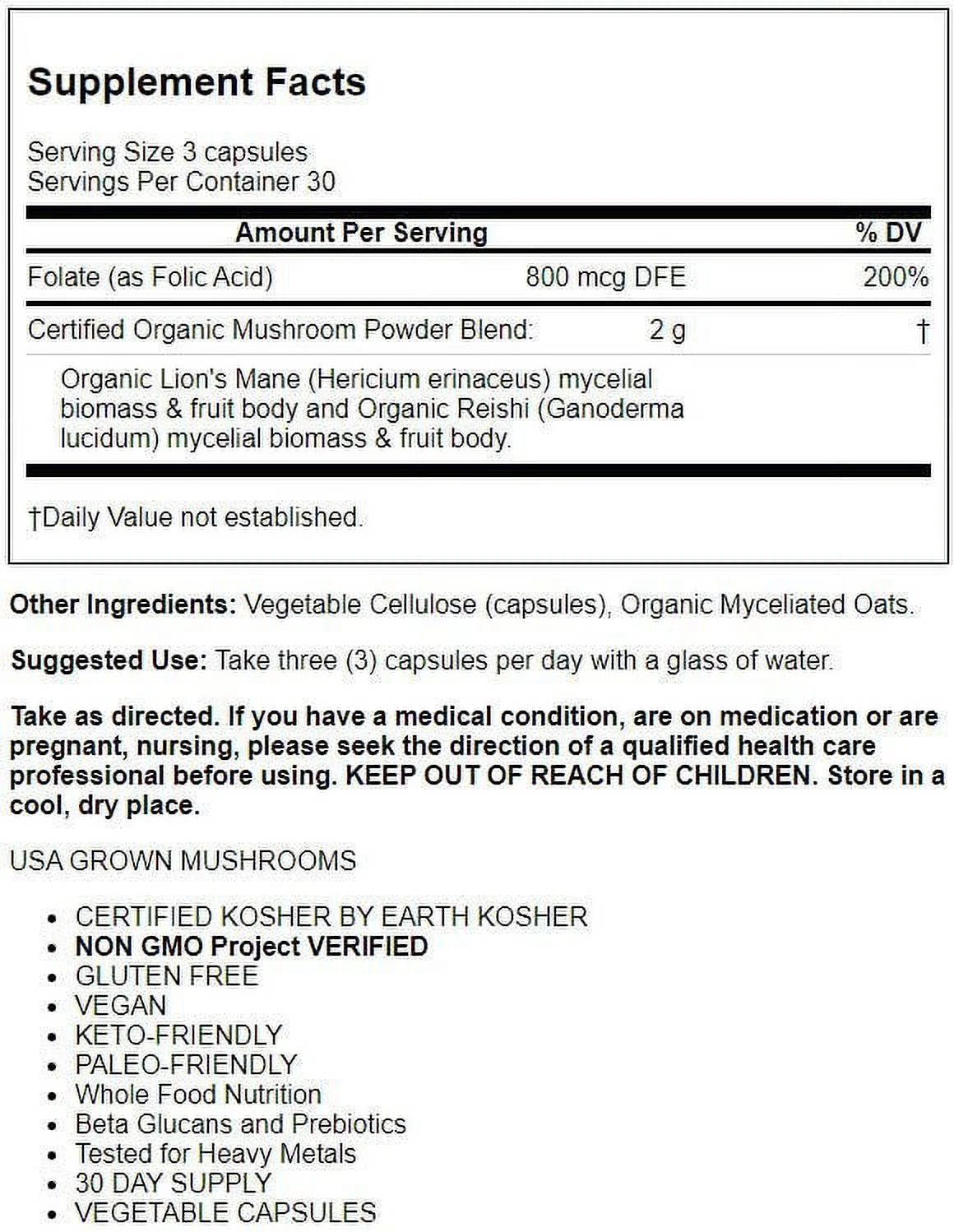 Organic Mushroom Capsules C506