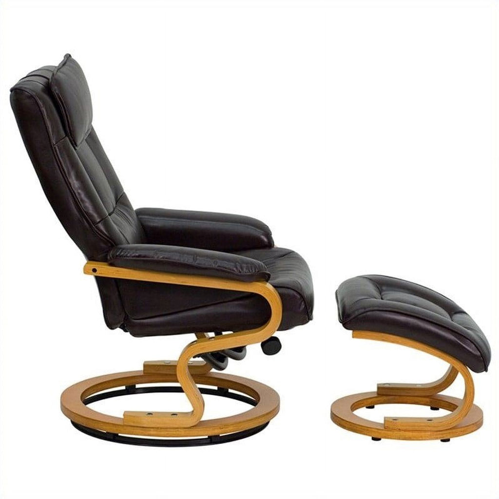 Brown LeatherSoft Recliner and Ottoman U48680