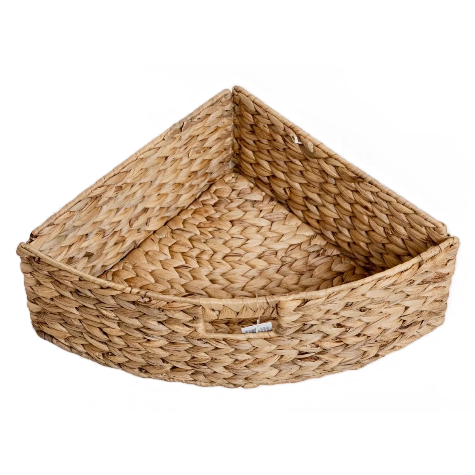 3 Tier Corner Storage Cabinet with 3 Natural Wicker Baskets, White R440