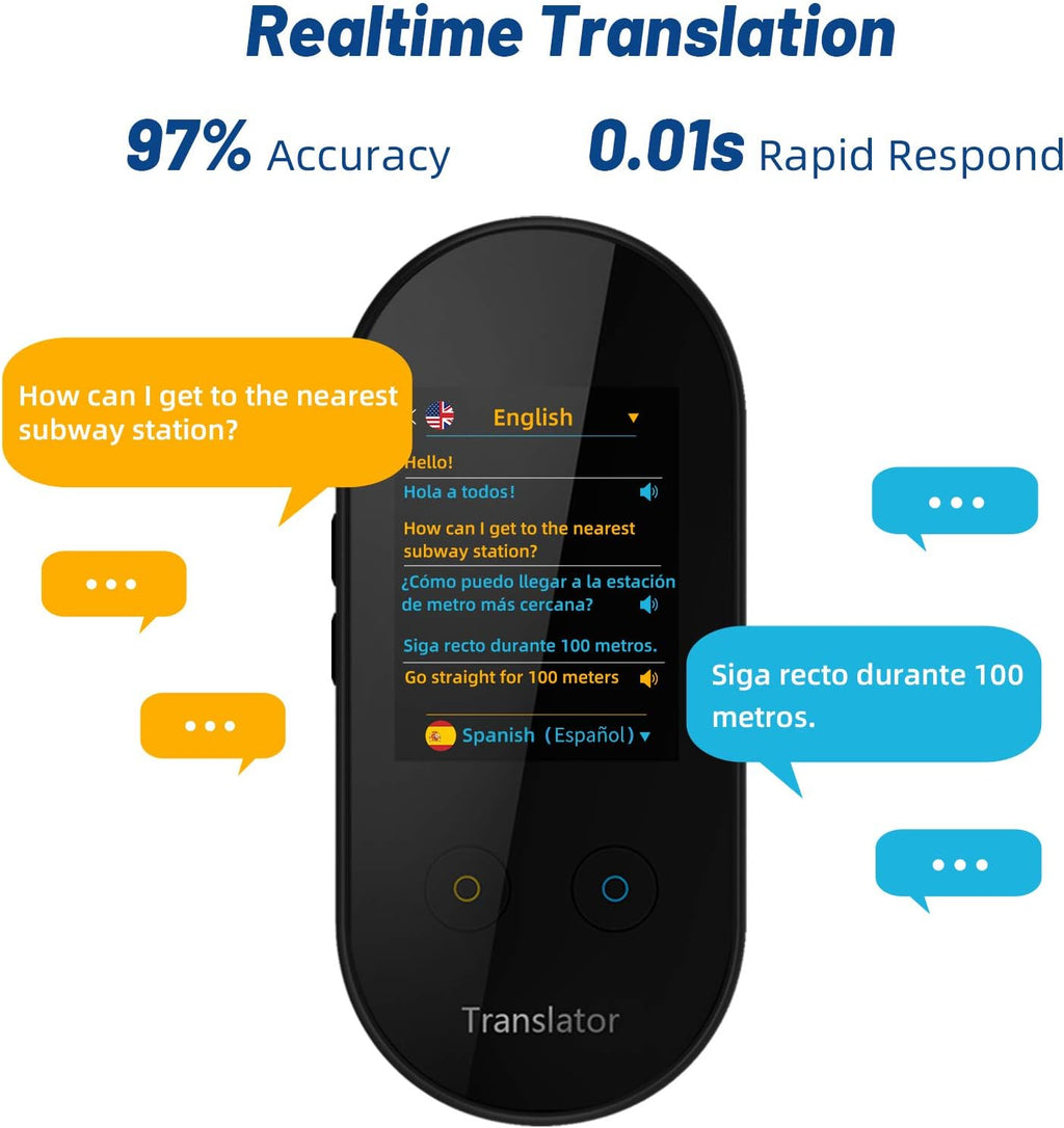 Black Pack of 2 Language Translator Device with 2.4 inch Touchscreen U32880