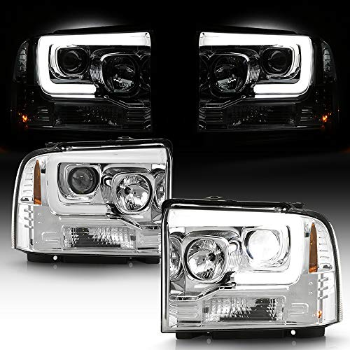 Chrome LED Projector Headlights Headlamps Pair M3644