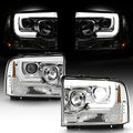 Chrome LED Projector Headlights Headlamps Pair M3644