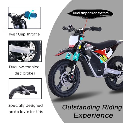 Blue 36V Electric Dirt Bike with 14'' Off-Road Knobby Tires H140418