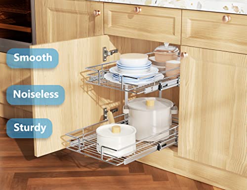 2 Tier Slide Out Cabinet Drawers, 11" W x 21" D I3218