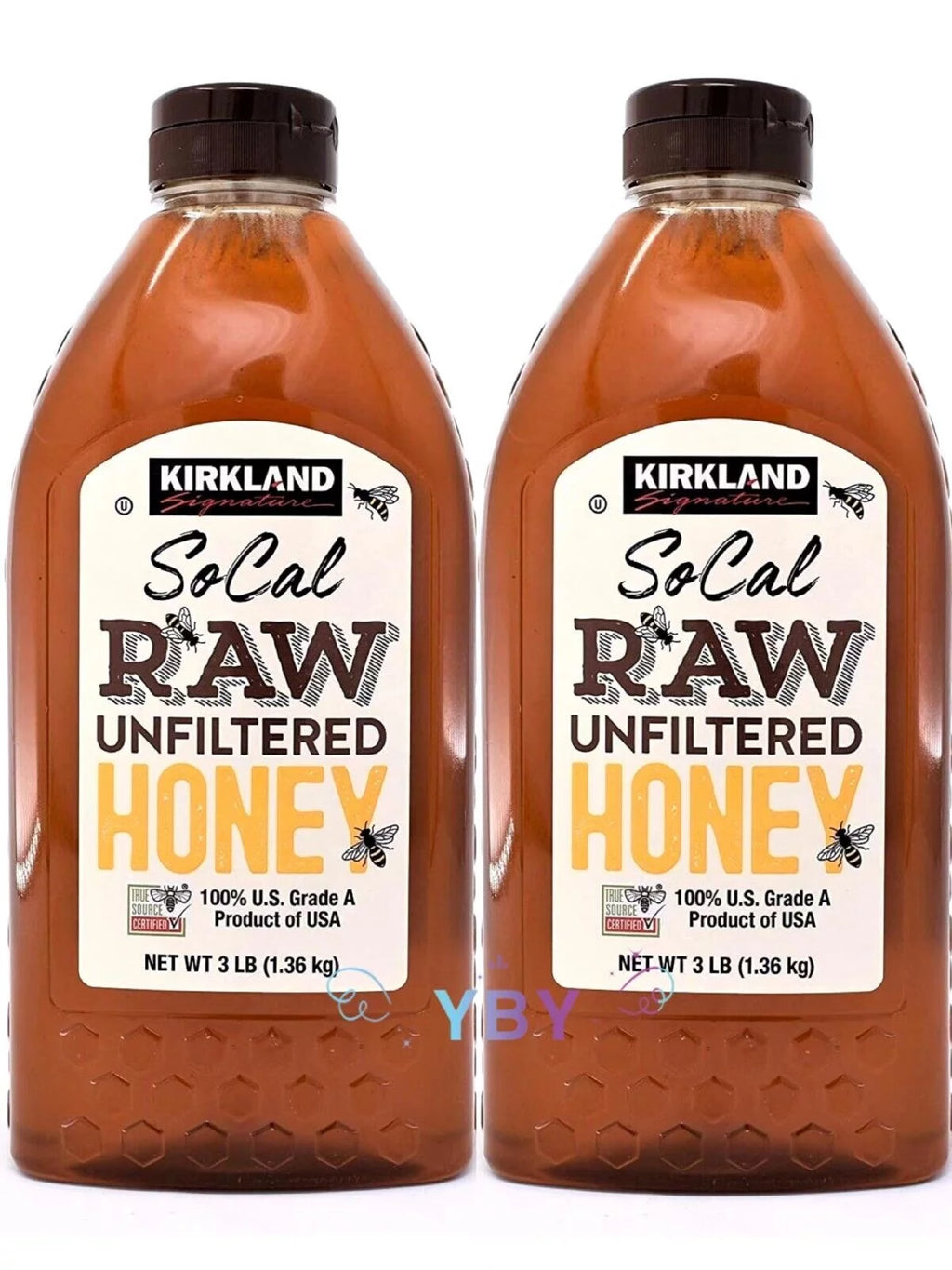 2 Packs Raw Unfiltered Honey 48 oz Each, Total 6 lbs O3070