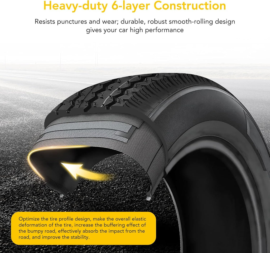 4.80-8 Trailer Tires with 8'' Rims, 4 Lug on 4'', Load Range C, 6PR F625894