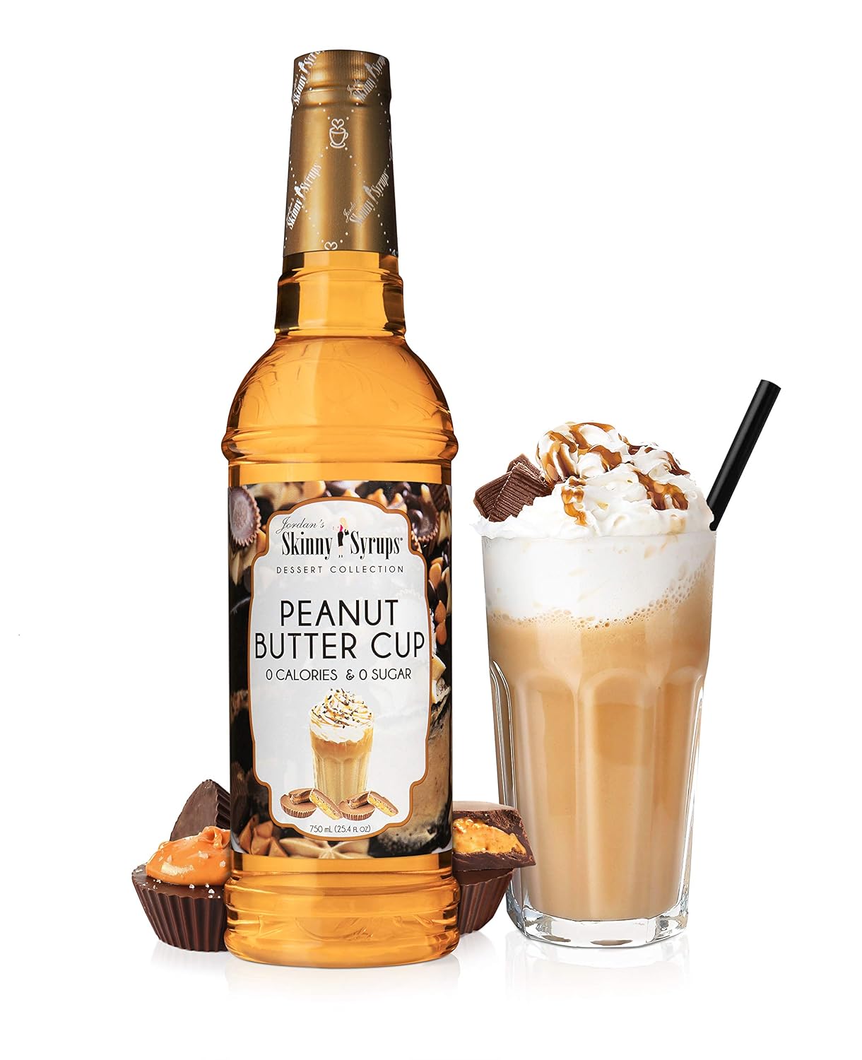Sugar Free Coffee Syrups, Salted Caramel and Peanut Butter Cup Flavors, Zero Calorie, Gluten Free, 2 Pack S17485