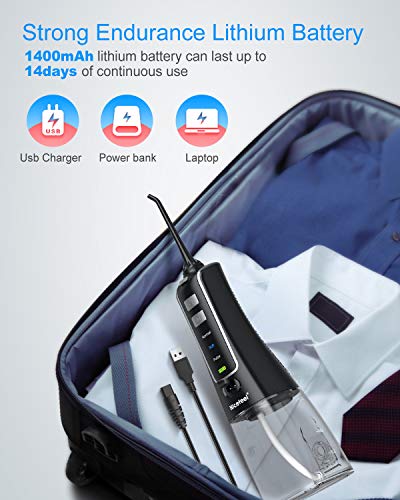 300ML Portable USB Rechargeable Water Flosser with 4 Jet Tips K6486