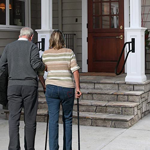 Outdoor Handrail Wall Mount, Polished White Finished Grab Bars, 28.7" Length Iron Pipe B291475