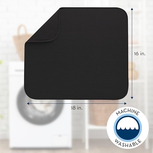 Black Mesh and Charcoal Grey Mesh 2 Pack Microfiber Dish Drying Mat S3516