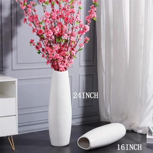 White Ceramic Tall Floor Vase 22.8 Inch T71486