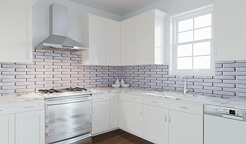 10Pcs 3D Wall Panels Peel and Stick PVC Faux Stone Backsplash E9054