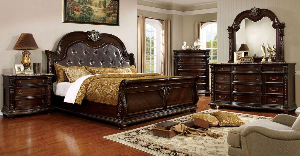 Brown Cherry Eastern King Size Bed R530606